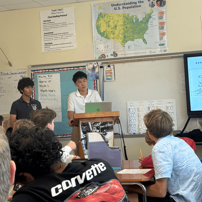 Students at a chapter meeting